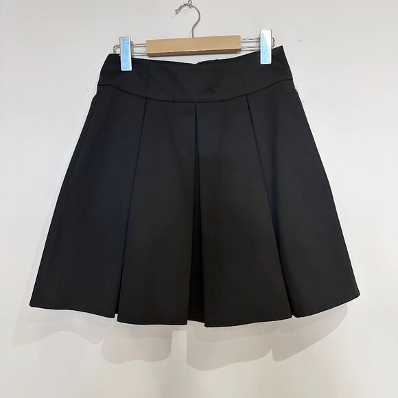 NEW High Waist Black Box Pleated Skirt Womens Size 4 with Pockets Short Dressy - Picture 1 of 8